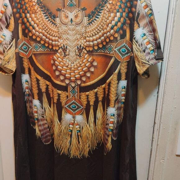 Bohemian Owl Print Mini Dress - Picture 5 of 10